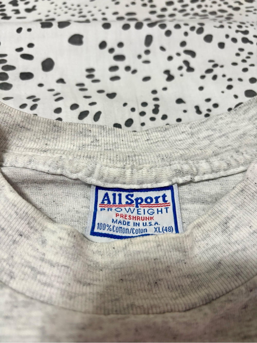 Vintage 90s All Sport Newport Crew Rowing T-Shirt Single Stitch Heather Grey - Picture 3 of 3